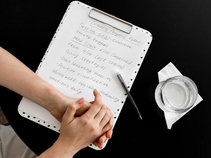 Personal support worker documentation example showing clear progress notes in long-term care